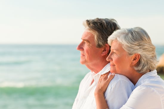 Woman hugging her husband at the beach-3